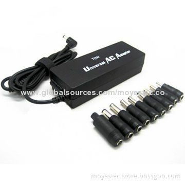 Ultra-small 70W Universal AC/DC Adapter, Switch at Side with 1 LED, Measures 120 x 45 x 30mm